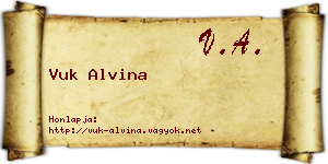 Vuk Alvina névjegykártya